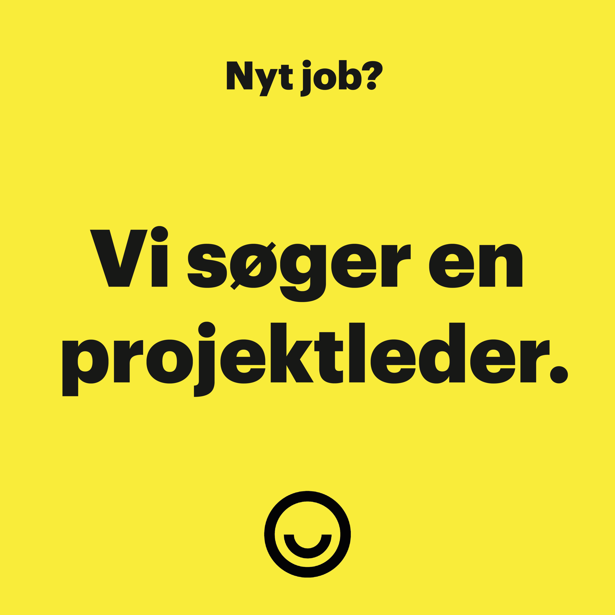 Happy søger en projektleder.